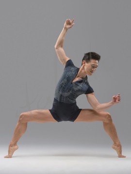 Body baletowe męskie - kombinezon z siatką Raoni Ballet Rosa
