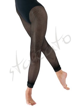 Footless Fishnet with Lace Trim Silky Dance