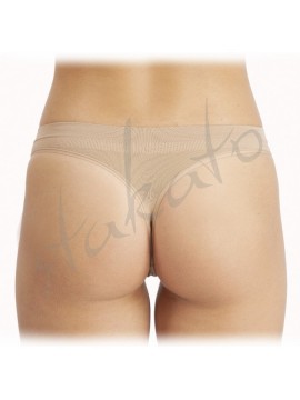 Seamless thong in soft microfibre