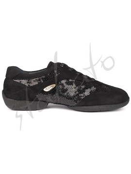 Portdance model PD01 FASHION Black Nubuck Glam - sneaker sole
