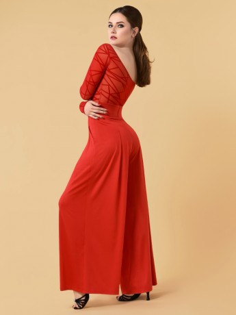 Wide ballroom pants Palazzo RED Grand Prix