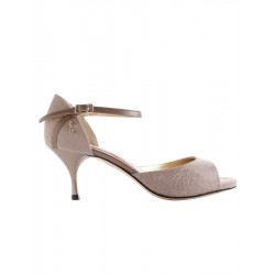 Tangolera model CLIO (A8) Camoscio Beige Stampa Fiori T6