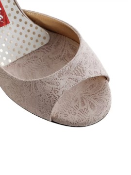 Tangolera model A8 Camoscio Beige Stampa Fiori T6