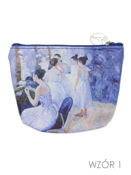 Ballerina painting faux leather zip coin purse