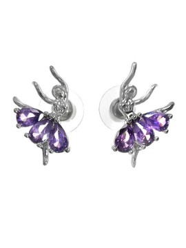 Earrings with ballerina Betty Purple