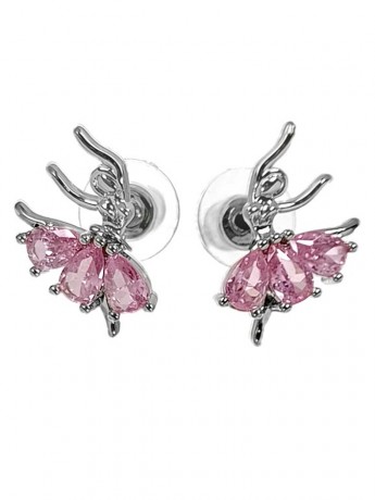 Earrings with ballerina Betty Pink