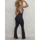 Flare Pants with Suspenders Black Lure