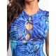 Cap Sleeve Blue Parrot Bodysuit unitard Lure