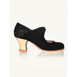 Flamenco shoes M69 Arty Ante Negro Glitter Negro 6 cm Begoña Cervera