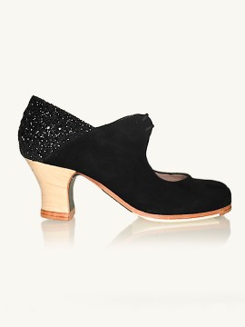 Buty do flamenco M69 Arty Ante Negro Glitter Negro 6 cm Begoña Cervera