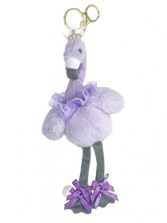 Lilac Keychain Dancing Flamingo 
