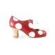 Buty do flamenco M77 Lunares Cordones Box Rojo y Blanco Begoña Cervera