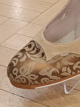 Buty do flamenco M31 Estrella Fantasia Oro Ante NBeige Begoña Cervera