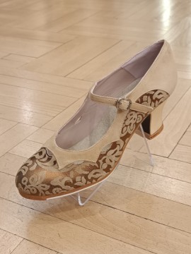 Buty do flamenco M31 Estrella Fantasia Oro Ante NBeige Begoña Cervera
