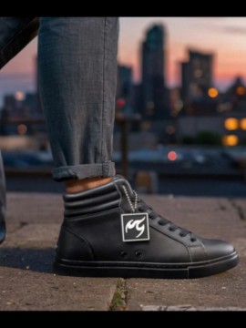 Fuego High-Top Black Sneakers