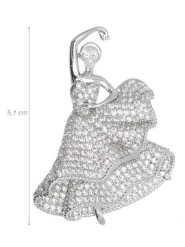 Dance Brooch with Rhinestones