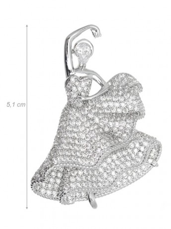 Dance Brooch with Rhinestones