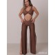 Panama Coffee bodysuit & wide pants dance set LaFitwear