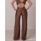 Panama Coffee bodysuit & wide pants dance set LaFitwear