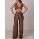 Panama Coffee bodysuit & wide pants dance set LaFitwear