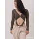 Body taneczne dwuczęściowe Sahara Khaki LaFitwear