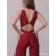Set taneczny Panama Crimson Red body i szerokie spodnie LaFitwear