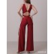 Set taneczny Panama Crimson Red body i szerokie spodnie LaFitwear