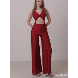Set taneczny Panama Crimson Red body i szerokie spodnie LaFitwear