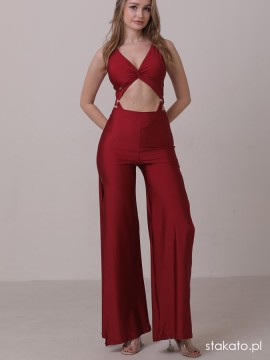 Set taneczny Panama Crimson Red body i szerokie spodnie LaFitwear