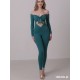 Kalahari Teal Green dance jumpsuite long sleeve LaFitwear
