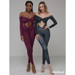 Kombinezon taneczny długi rękaw Kalahari Polka Dot LaFitwear