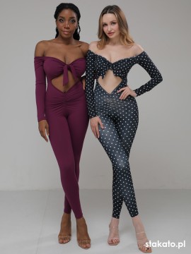 Kombinezon taneczny długi rękaw Kalahari Polka Dot LaFitwear