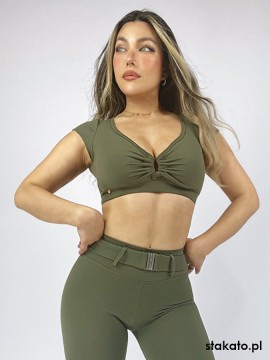 Top taneczny krótki rękaw Grenada Khaki LaFitwear
