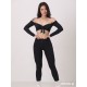 Salvador Black off-shoulder dance top LaFitwear