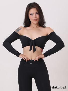 Salvador Black off-shoulder dance top LaFitwear