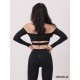 Salvador Black off-shoulder dance top LaFitwear