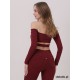 Salvador Ruby off-shoulder dance top LaFitwear
