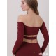 Salvador Ruby off-shoulder dance top LaFitwear
