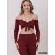Salvador Ruby off-shoulder dance top LaFitwear