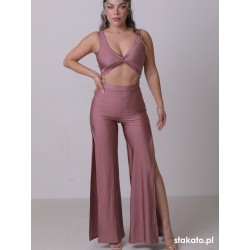 Set taneczny Panama Old Rose body i szerokie spodnie LaFitwear