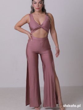 Set taneczny Panama Old Rose body i szerokie spodnie LaFitwear