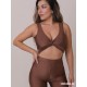 Panama Coffee bodysuit & wide pants dance set LaFitwear