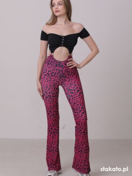 Kombinezon taneczny krótki rękaw Bayamo Pink Leo LaFitwear