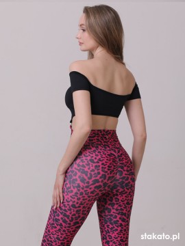 Kombinezon taneczny krótki rękaw Bayamo Pink Leo LaFitwear