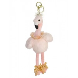 Dancing Flamingo Pink Keychain