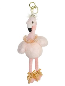 Dancing Flamingo Pink Keychain