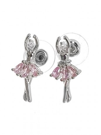 Earrings with ballerina Judy Pink