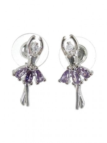 Earrings with ballerina Judy Lilac