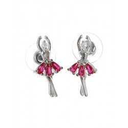 Earrings with ballerina Judy Fuchsia
