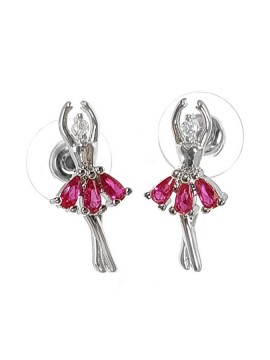 Earrings with ballerina Judy Fuchsia